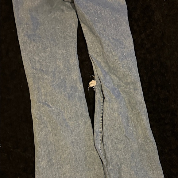American Eagle Outfitters Light Blue Distressed Flare Jeans - Picture 8 of 10